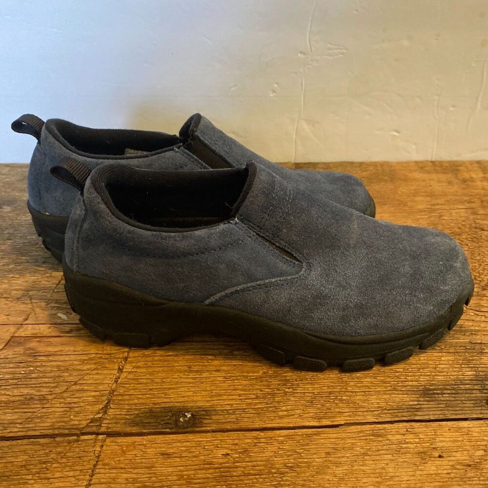 Lands End Swede Slip On Moc All Weather Womens Shoes Size 6